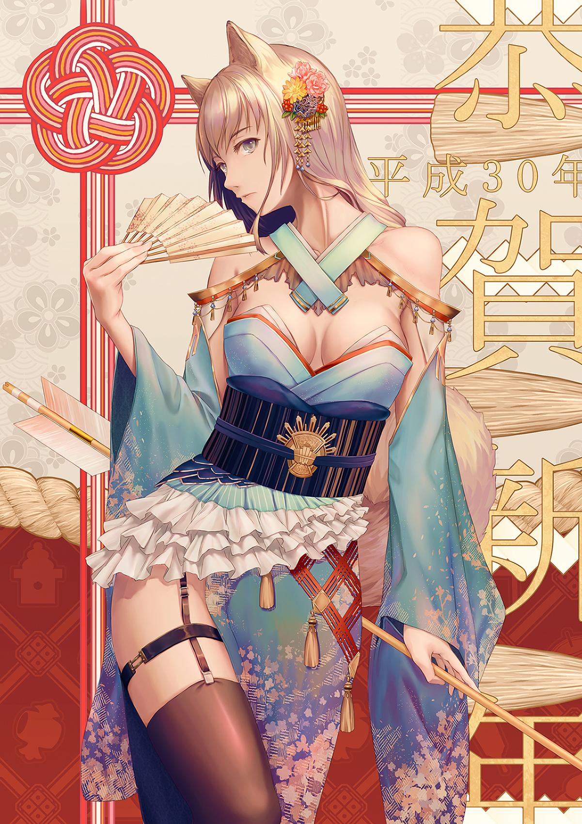 2018新年动漫美女壁纸，4K高清1201x1700，手机专享，速来下载！