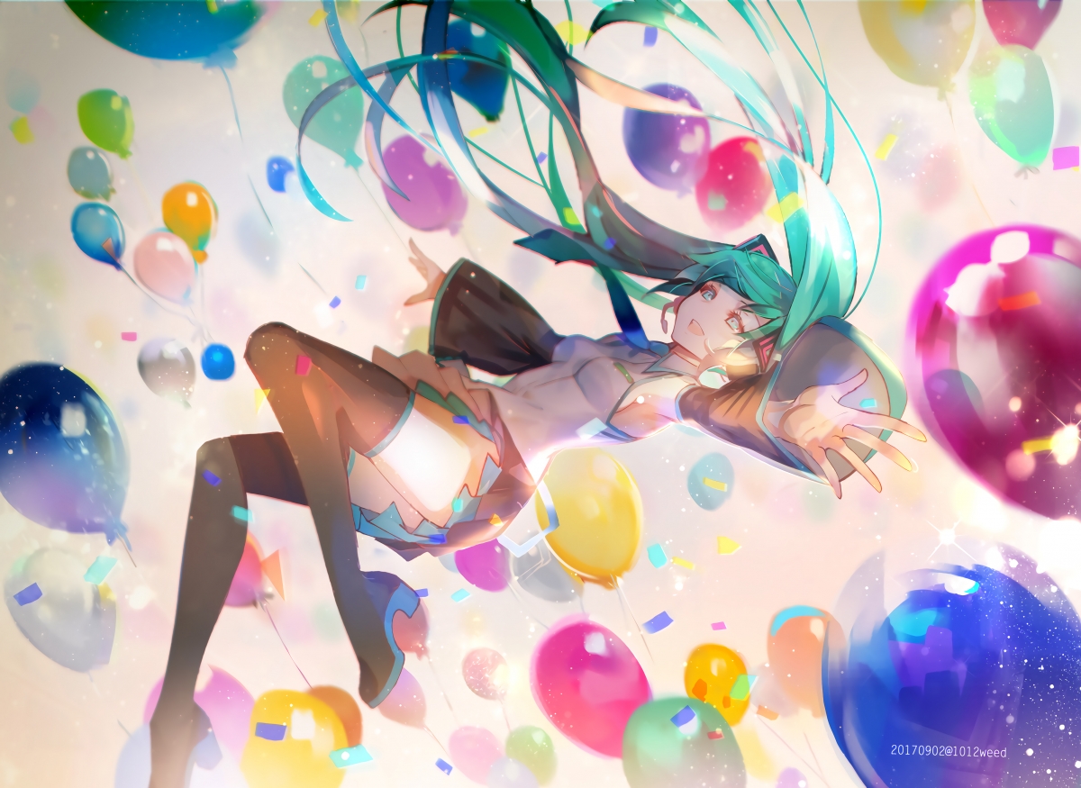 初音未来4K气球动漫壁纸，高清4000x2915，精美图片一键下载