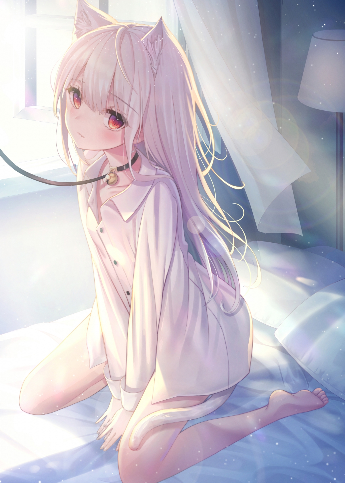 绝美女子猫耳壁纸，4K超清画质，2500x3501高清大图，一键下载！