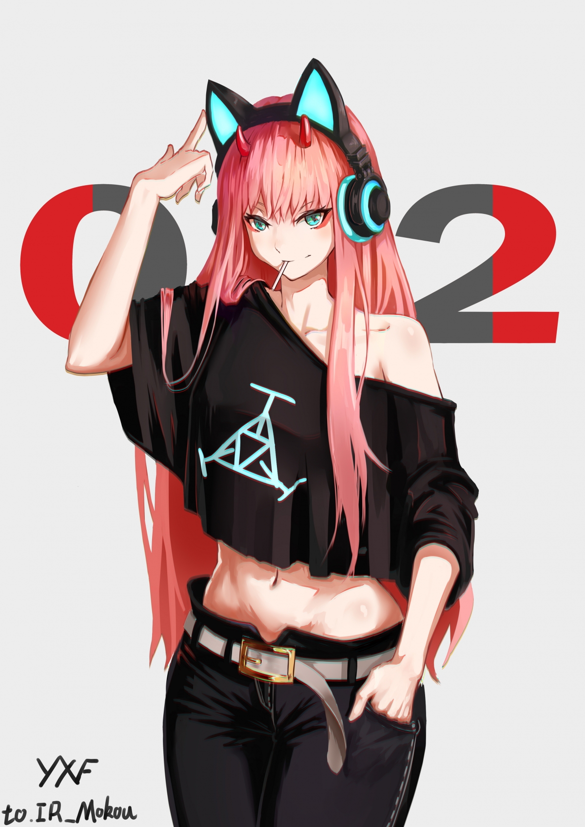 DARLING in the FRANXX，动物耳女生4K超高清手机壁纸，2715x3840分辨率，一键下载！