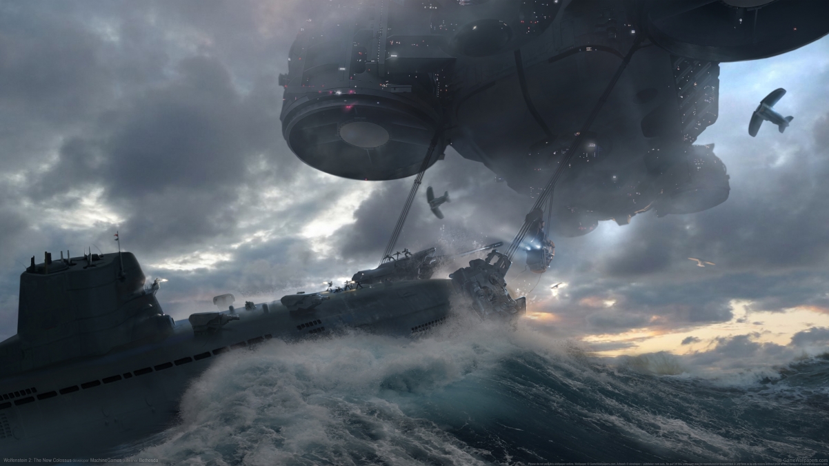 重返德军总部2，大海战船震撼瞬间，4K高清壁纸下载（3840x2160）