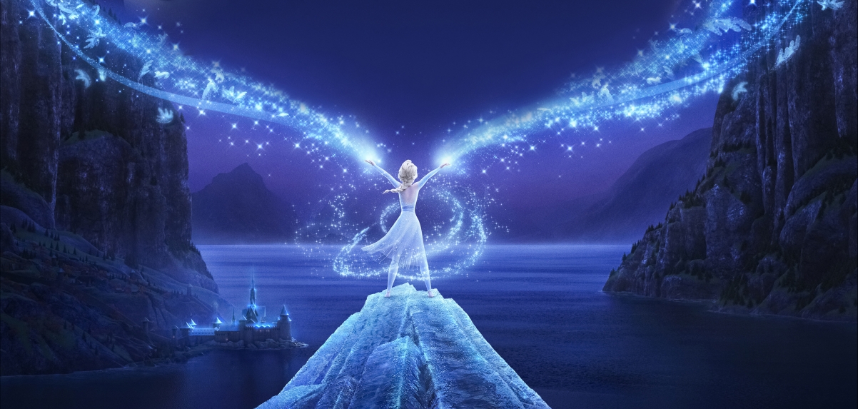 冰雪奇缘2，艾莎绝美海报，4K超清壁纸，高清影视图片，3840x1832分辨率，免费下载