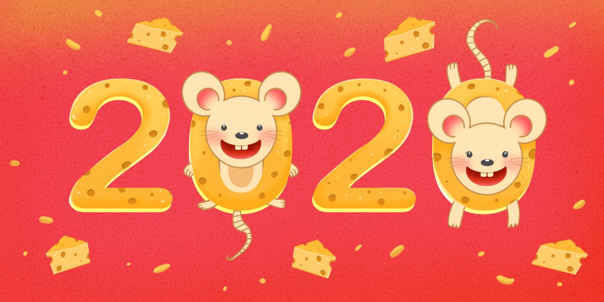 奶酪鼠年迎新，精选4K高清壁纸，4000x2000分辨率，免费下载