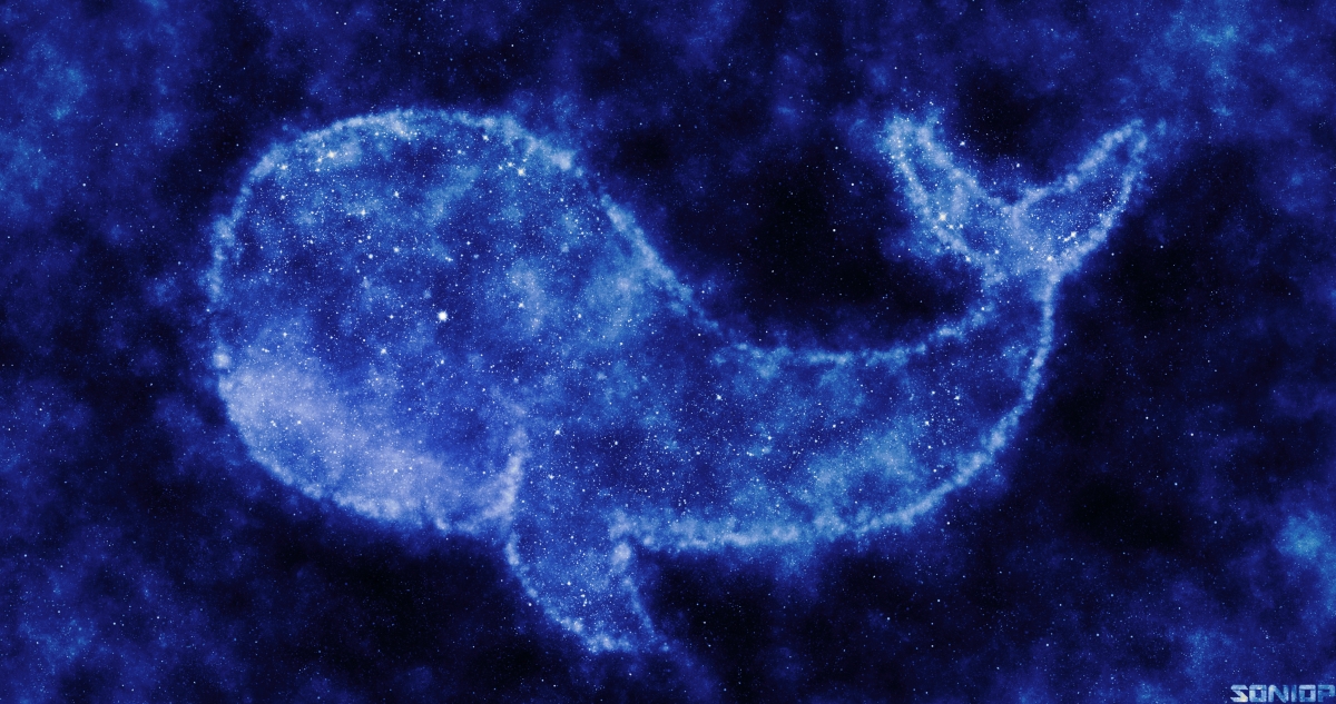 唯美太空鲸鱼与璀璨星辰，4K高清壁纸，4096x2160超清分辨率，免费下载