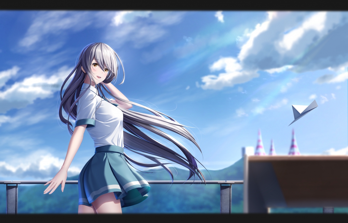 瞳美少女长发水手服，精选4K高清动漫壁纸，4200x2700超清下载