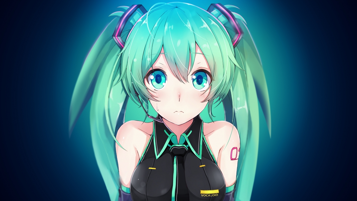 初音未来Big Eye Miku动漫壁纸，高清4K大眼睛美图，3840x2160分辨率畅享下载