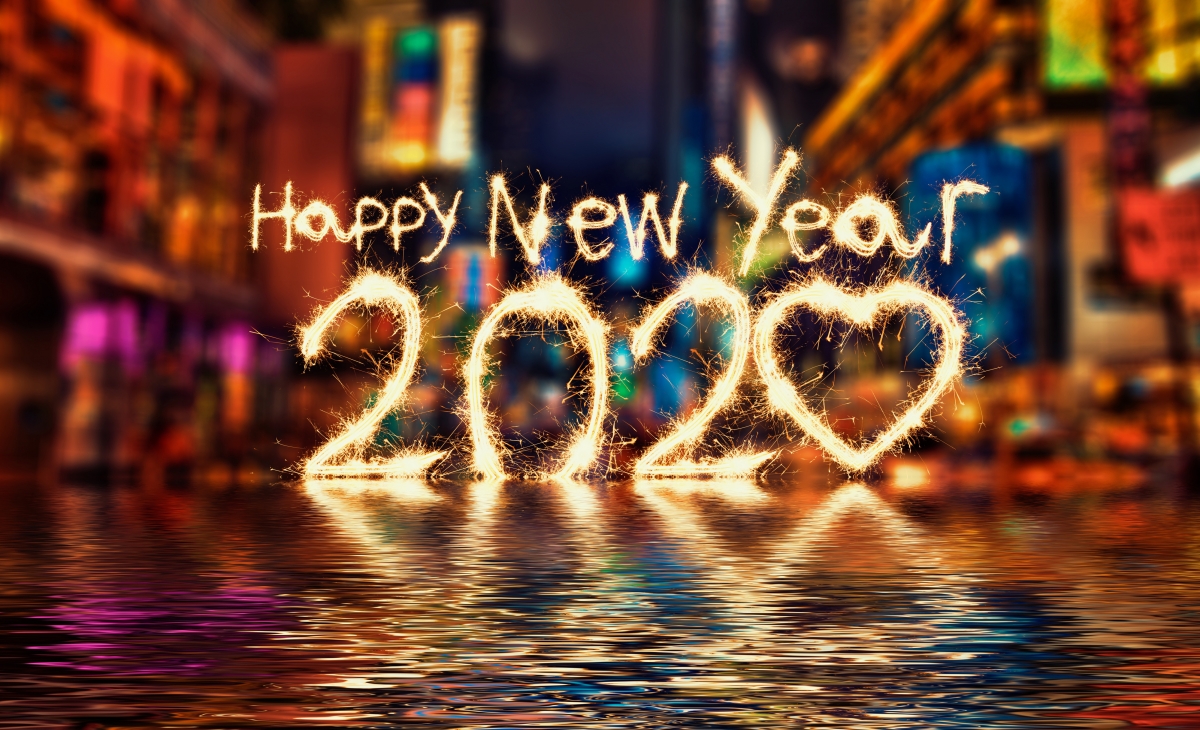 2020新年快乐，高清4K壁纸，4000x2432分辨率，精美背景图片免费下载