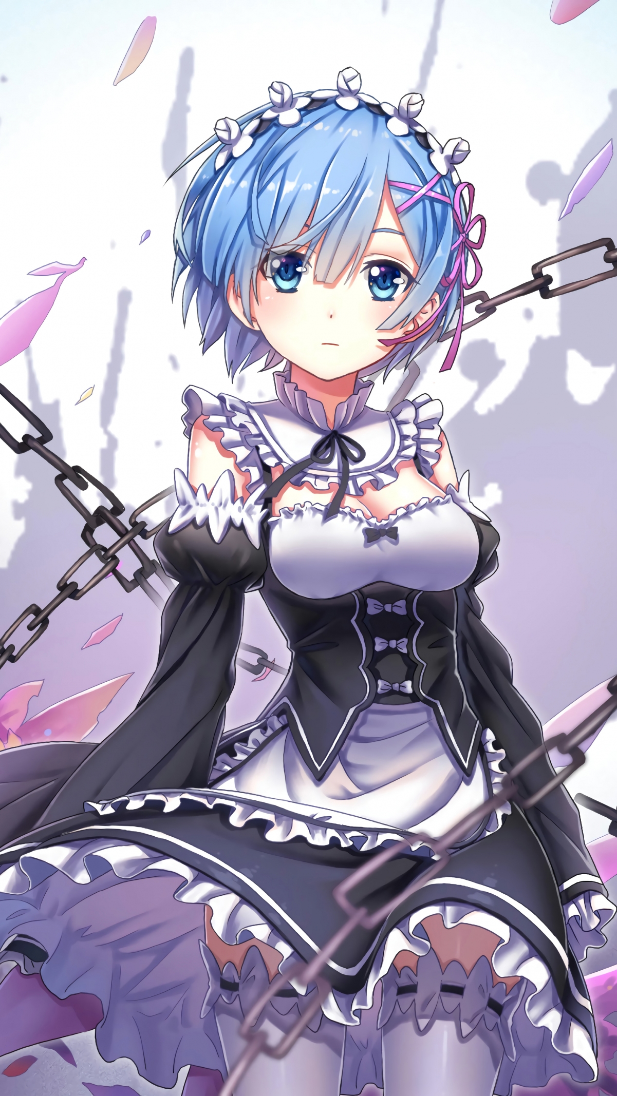 从零开始的异世界生活蕾姆，高清竖屏4K手机壁纸，2160x3840分辨率，精美图片一键下载