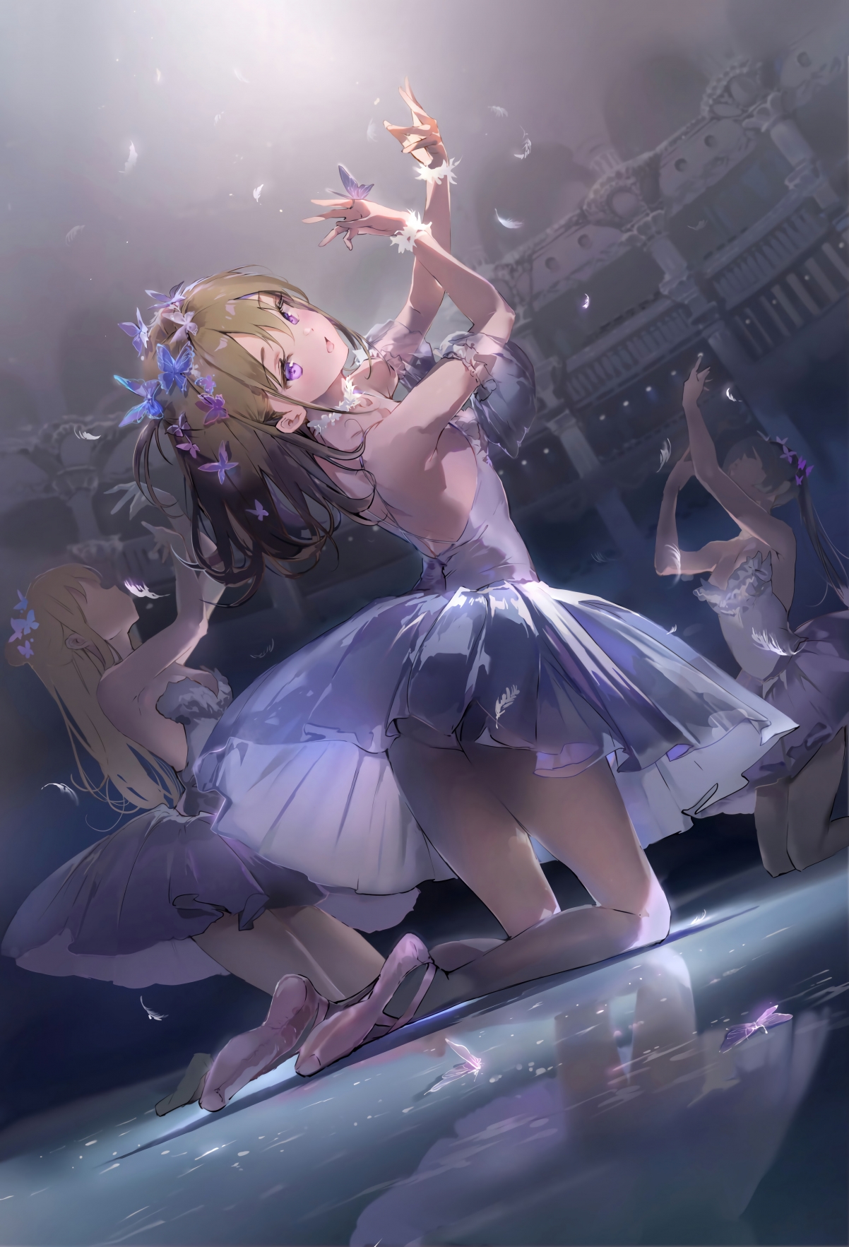 绝美芭蕾女孩舞台风采，高清4K动漫壁纸下载（3840x5639）