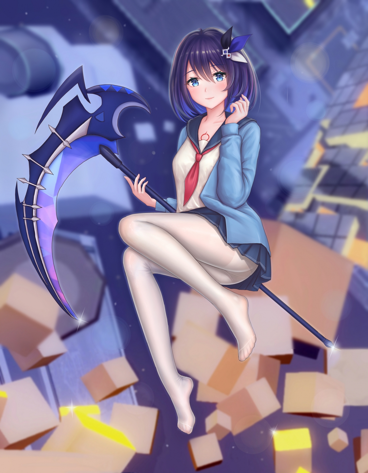 崩坏3希儿，水手服美少女竖屏4K壁纸，白裤袜清新动人，高清3111x4000下载
