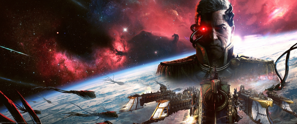 《哥特舰队:阿玛达2》专属4K带鱼屏壁纸，高清3440x1440分辨率，免费下载