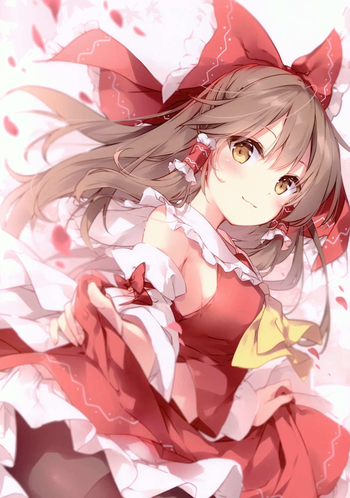 二次元动漫少女，红裙黄眸，4K超清手机壁纸，2408x3426高清下载