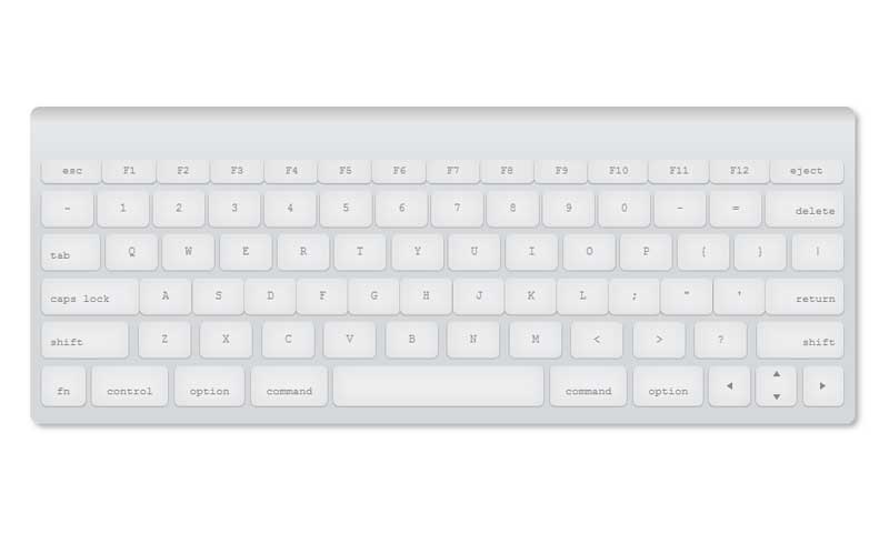 css3绘制mac电脑键盘样式代码