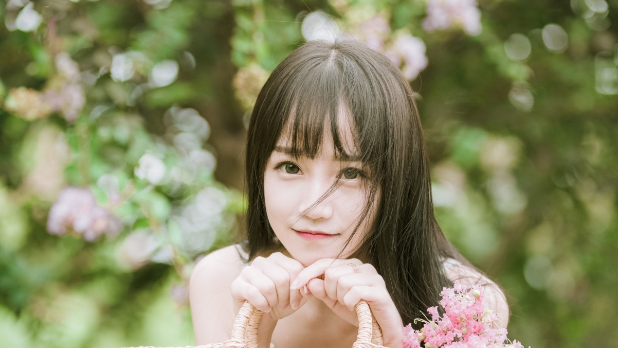 森系清新美女摄影，清纯4K壁纸，3840x2160高清下载