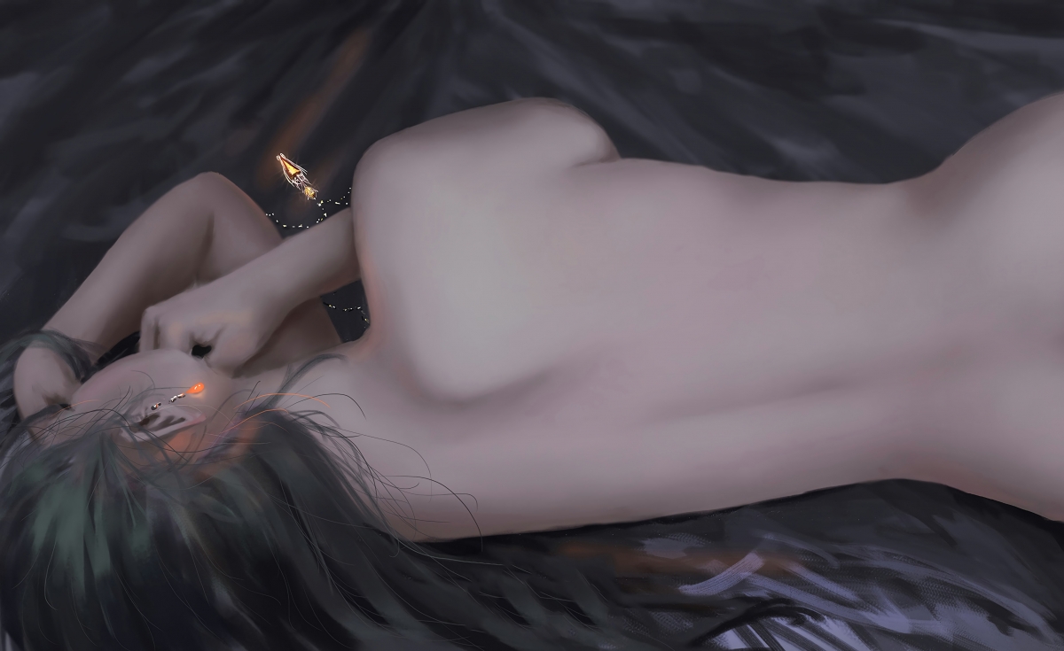 少女背影唯美插画，4K动漫壁纸高清下载，女孩背部写真艺术精选
