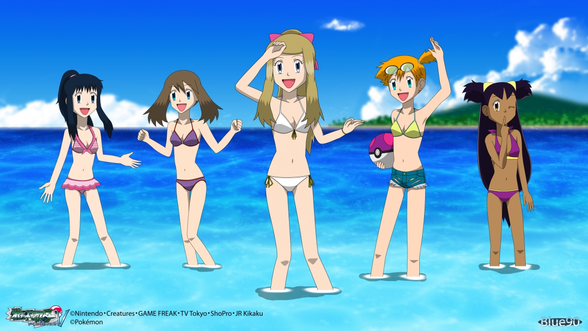 绝美海边泳装女孩，4K超清动漫壁纸，3840x2160高清下载