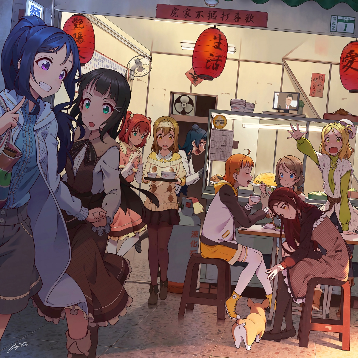 小吃店探店，偶像少女杂烩，绝美4K动漫壁纸，高清4000x4000免费下载！