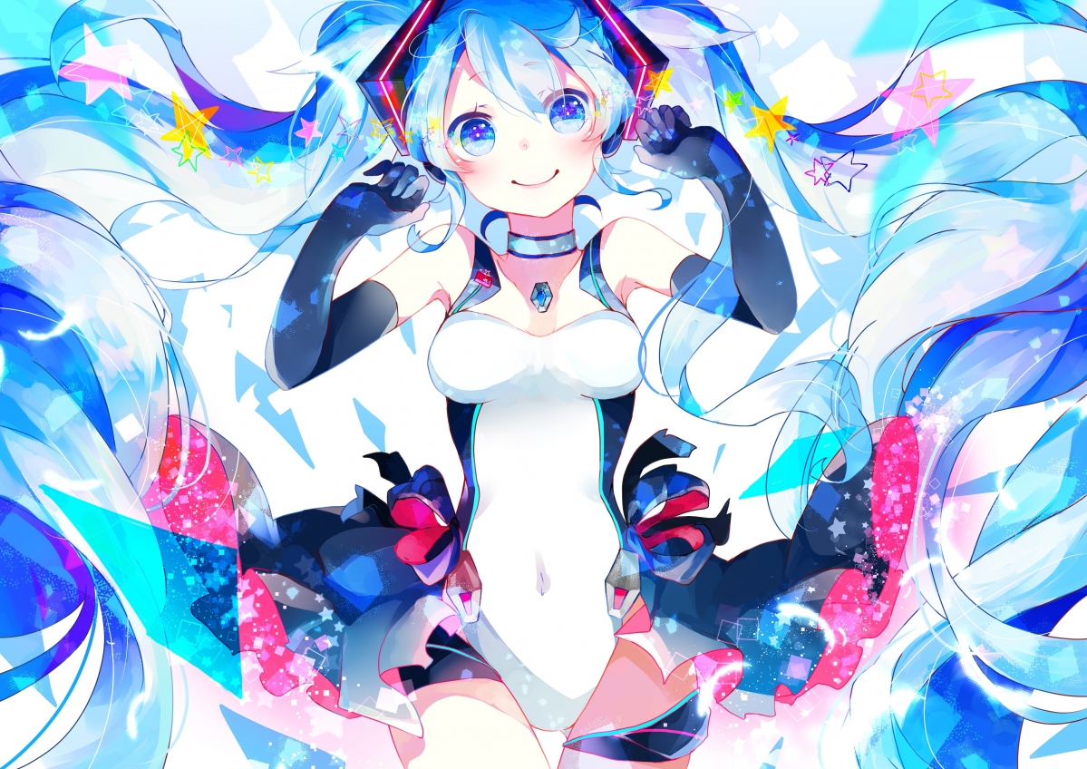 初音未来微笑星辰，动漫女孩4K超清壁纸，高清4093x2894免费下载