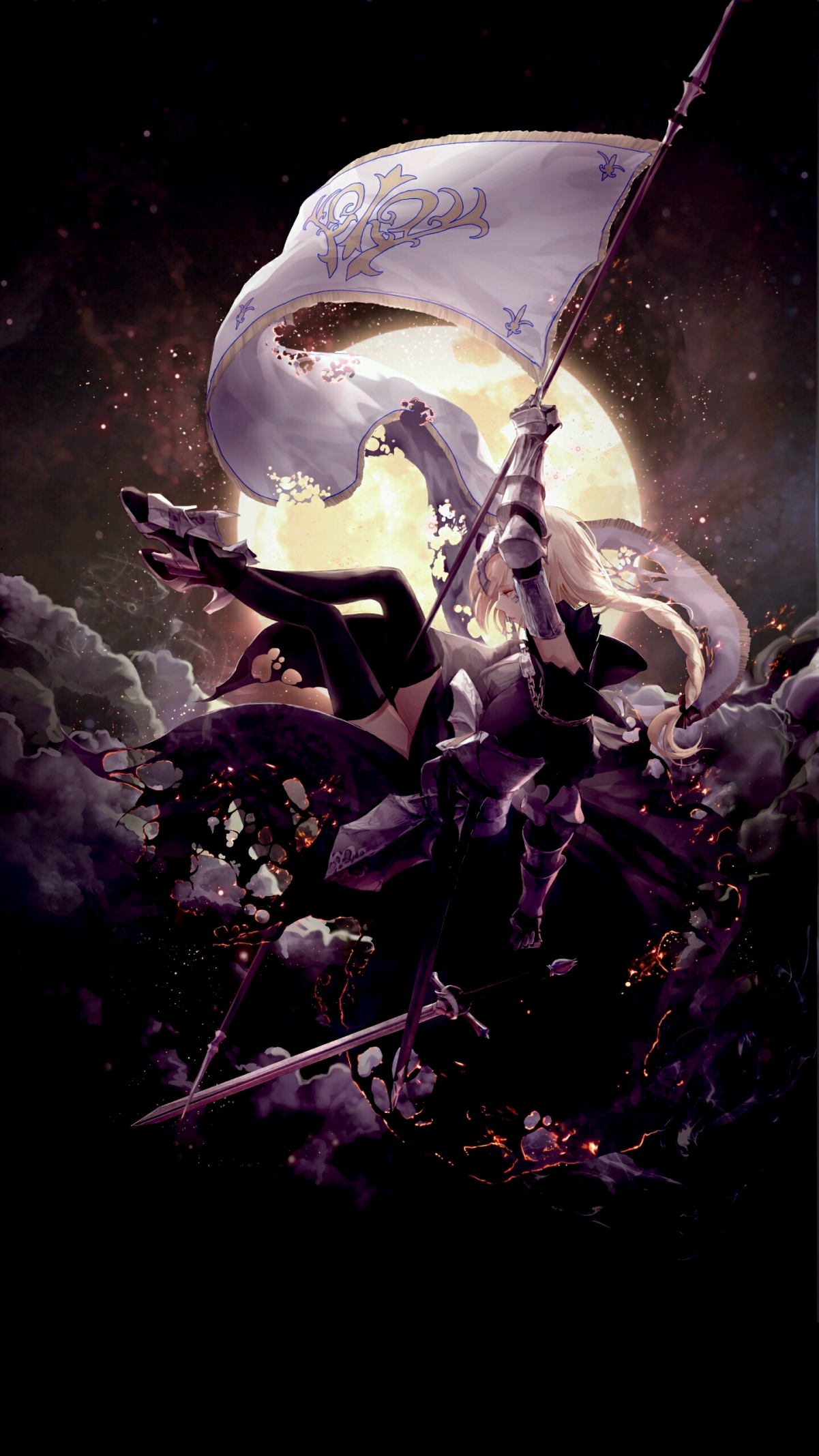 高清月夜动漫美少女壁纸，2K/4K超清分辨率，1440x2560手机壁纸免费下载