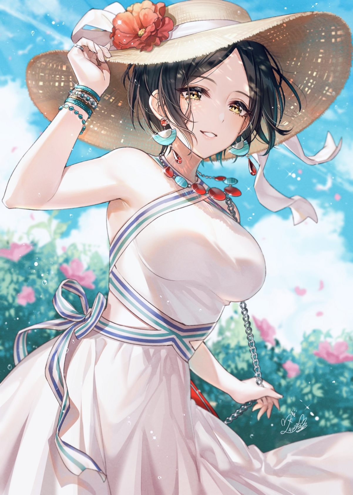 夏天偶像大师灰姑娘女孩壁纸，高清动漫美女2K/4K手机背景图下载