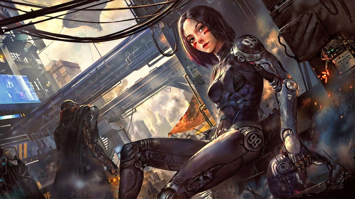 阿丽塔，女性科幻3D风采，赛博朋克4K超高清壁纸，3840x2160精选下载