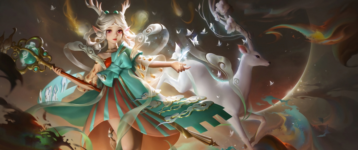 王者荣耀神鹿瑶绝美壁纸，4K高清3440x1440，一键下载！