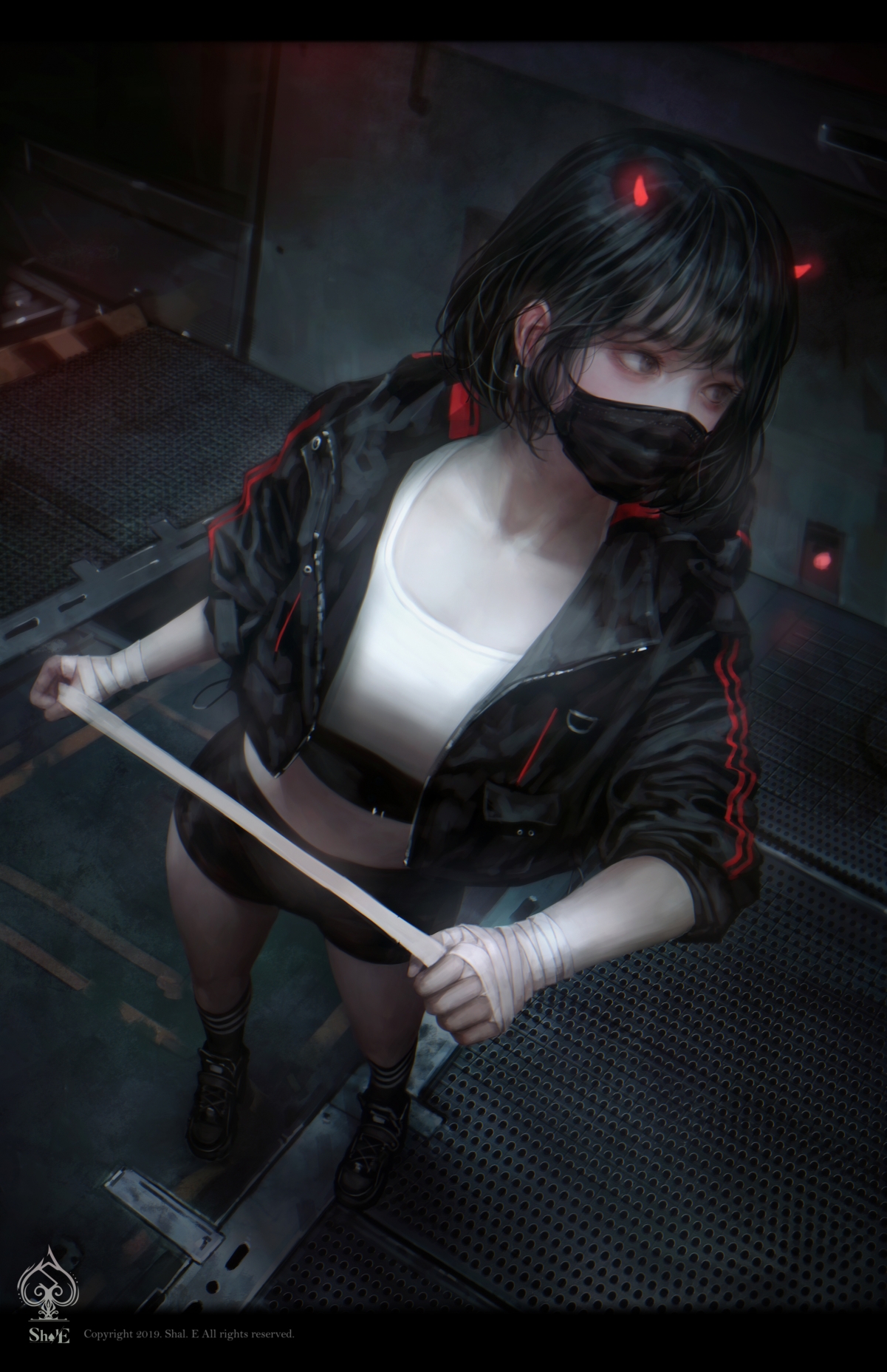 性感美女戴口罩，高清4K竖屏动漫壁纸，2588x4000超清下载
