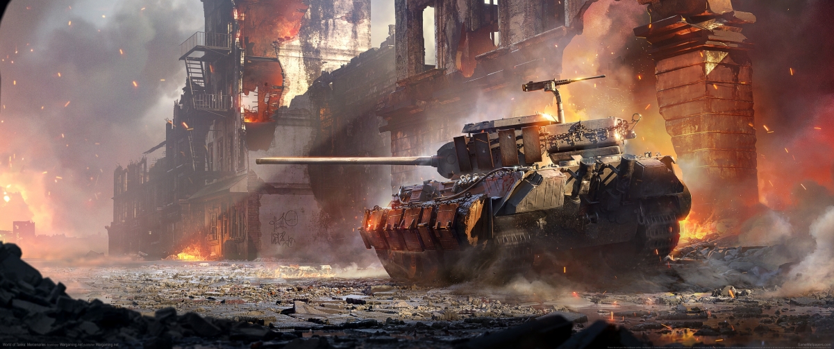坦克世界 Mercenaries 4K超清壁纸，3440x1440分辨率，高清游戏图片下载