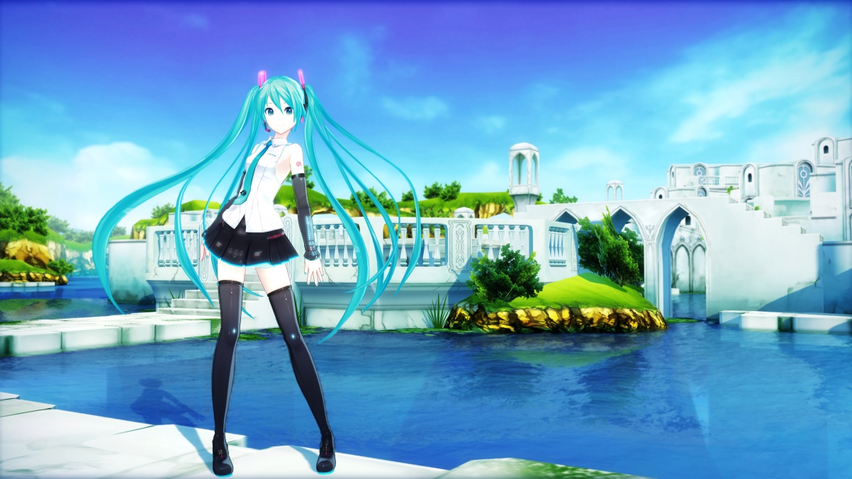 初音未来4K超高清壁纸，长发美腿动漫女神，3840x2160精美大图下载