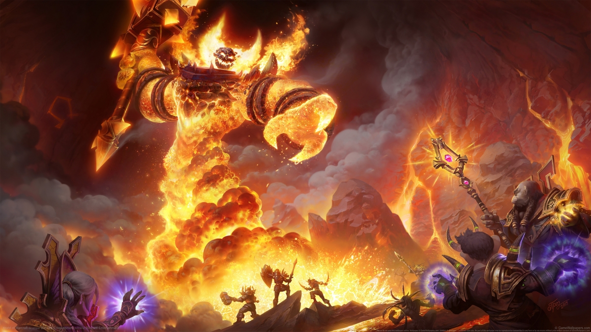 魔兽世界，火焰领主拉格纳罗斯4K超清壁纸，3840x2160分辨率，免费下载