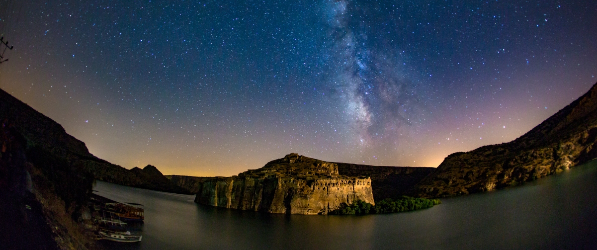 银河系星空河流绝美4K风景壁纸，3440x1440高清下载