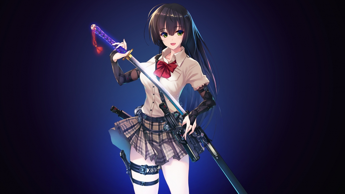 武士刀美女，绝美4K动漫壁纸，高清3840x2160，一剑倾心，即刻下载！