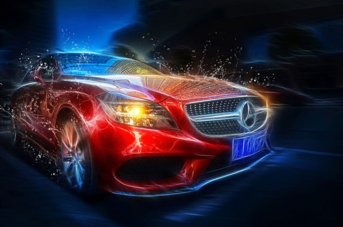 红色奔驰汽车4K高清壁纸，惊艳画质，4000x2658分辨率，免费下载