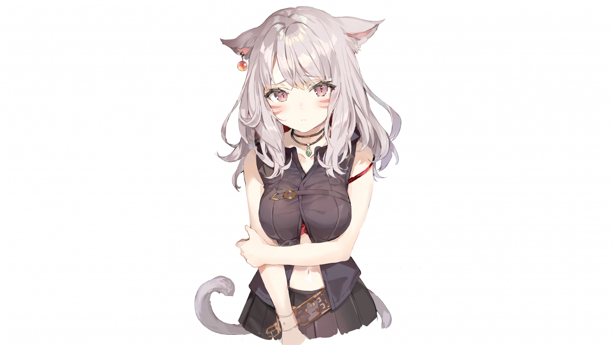 猫耳少女动漫美图，4K超高清壁纸，3840x2160分辨率，一键下载！