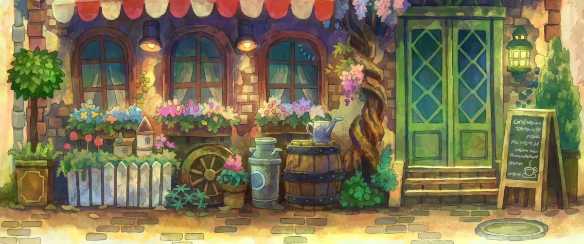 高清4K动漫壁纸下载，3440x1440超清咖啡屋动漫图片