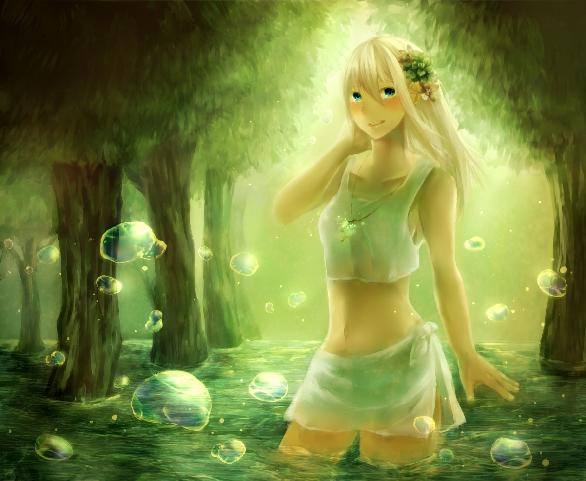 女生森林水泡泡幻境，唯美4K动漫壁纸，高清3688x3032，免费下载
