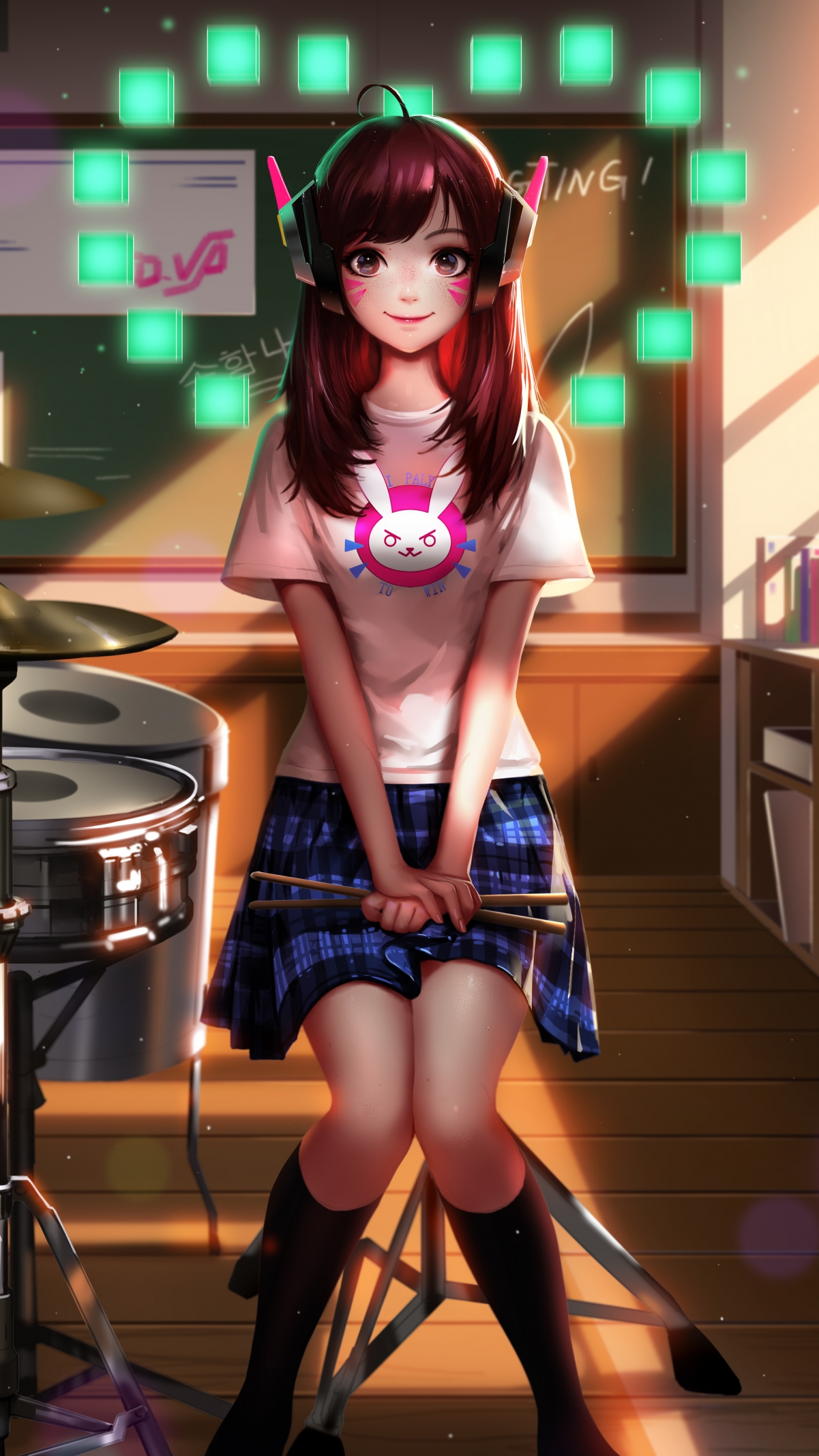 守望先锋D.VA萌趣4K超高清手机壁纸，2160x3840分辨率，一键下载！