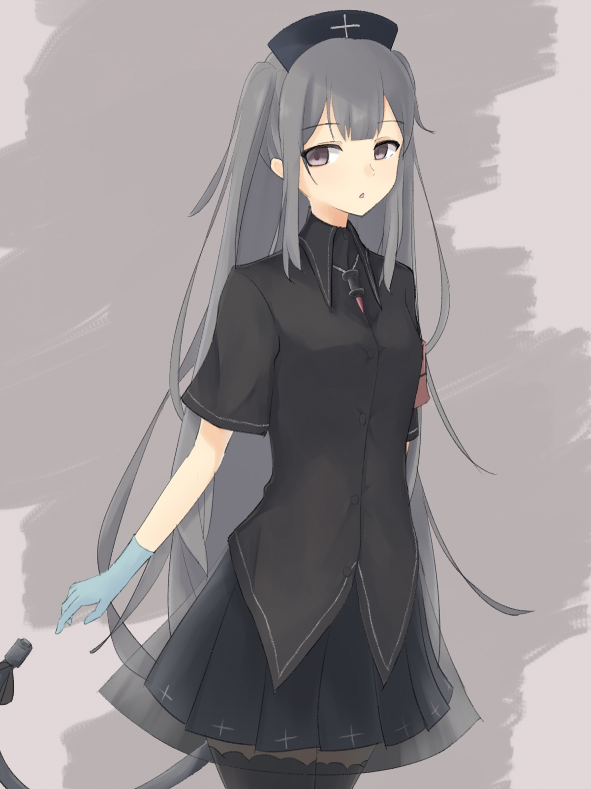 动漫少女黑裙4K高清壁纸，1498x1998分辨率，精美手机图片下载