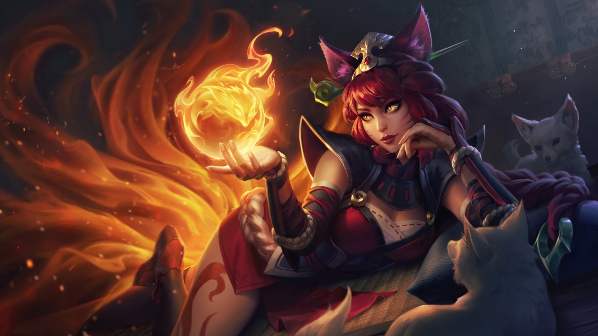 英雄联盟LOL焰尾妖狐阿狸插画，4K超清壁纸，3840x2160分辨率，免费下载