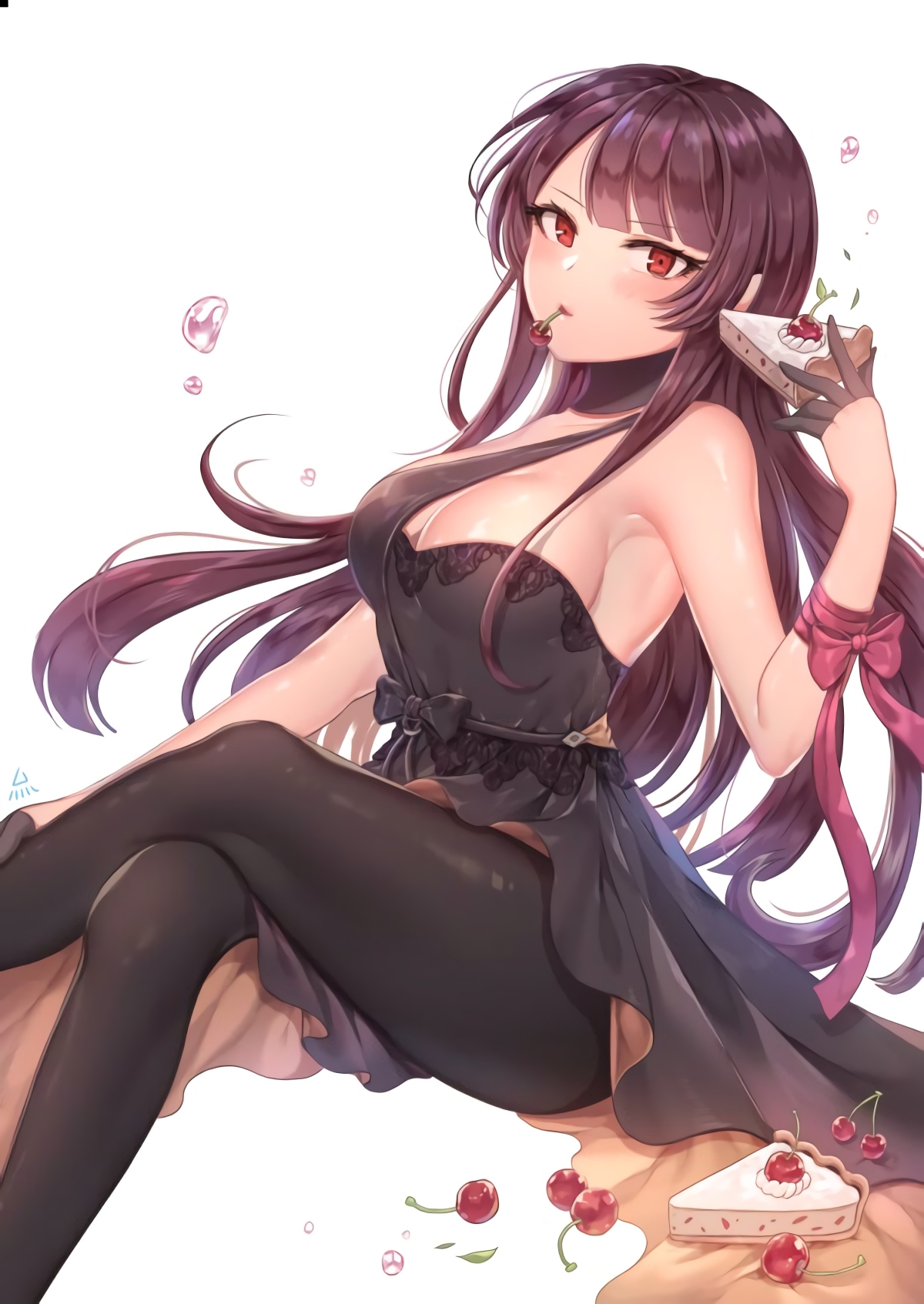 动漫女神蛋糕主题，二次元精选4K手机壁纸，高清2400x3388，免费下载