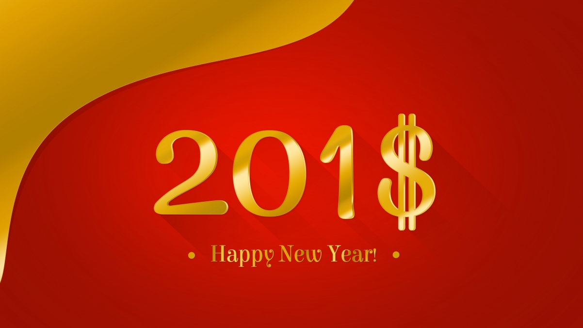 2018新年祝福，精选美元主题4K高清壁纸，3840x2160分辨率，免费下载