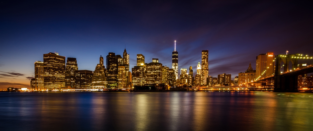 布鲁克林大桥公园夜景惊艳呈现，3440x1440超高清4K壁纸，一键下载尽享美景