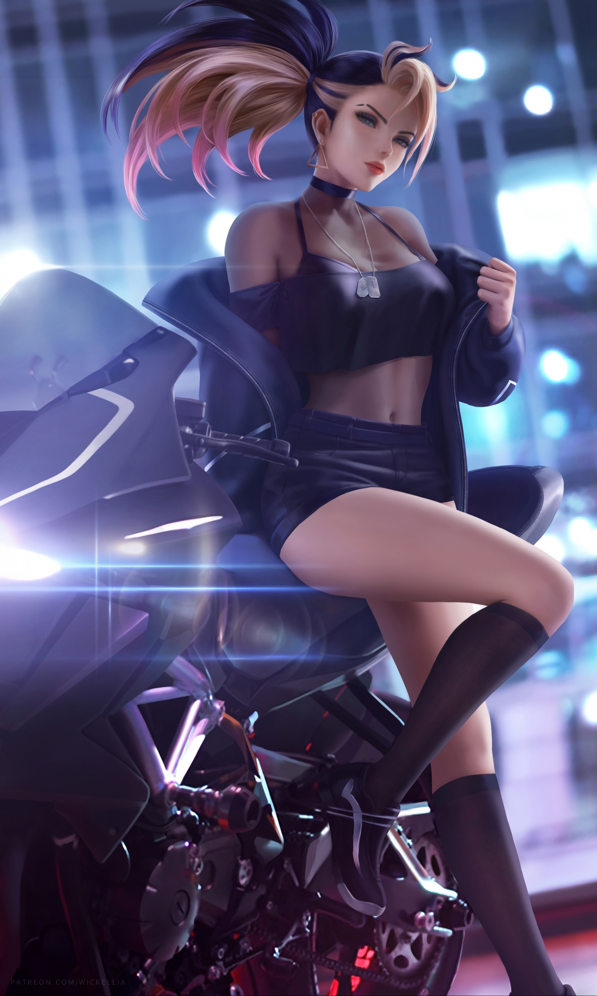 英雄联盟KDA阿卡丽绝美壁纸，4K全面屏高清，2304x3840分辨率，一键下载！