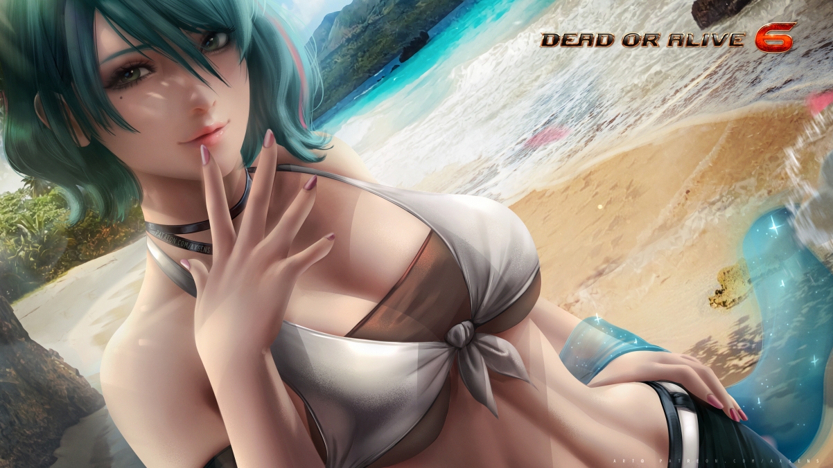 夏日海滨狂欢，死或生环美女比基尼游戏高清4K壁纸，3840x2160超清下载