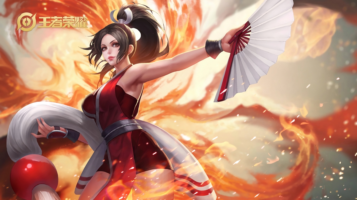 不知火舞，王者荣耀明媚烈焰4K壁纸，高清3840x2160，一键下载！