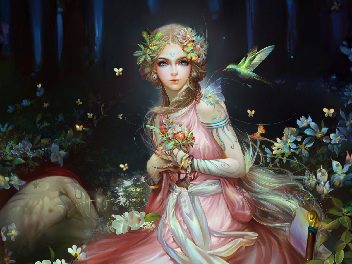 森林幻想女孩，唯美Fairy艺术，惊艳4K壁纸高清下载