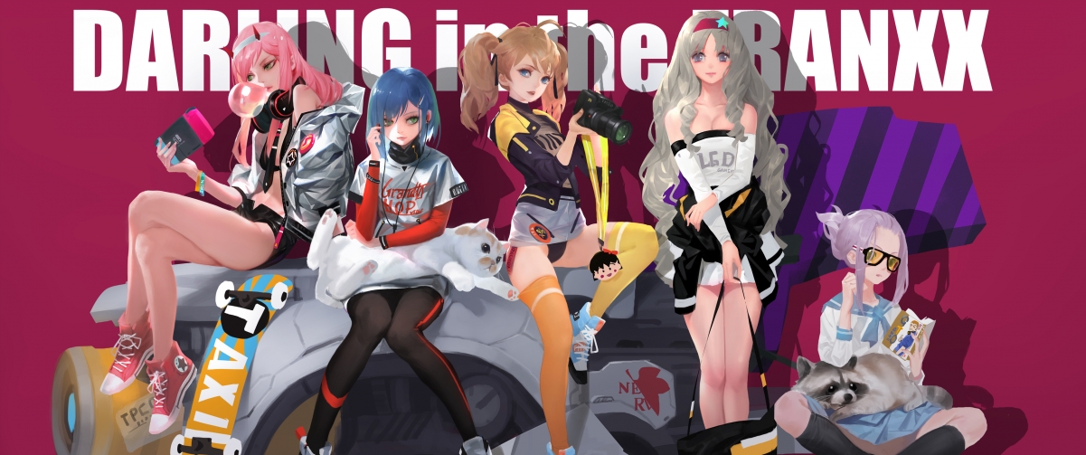 DARLING in the FRANXX精美带鱼屏壁纸，4K高清动漫图片，3440x1440分辨率，一键下载！