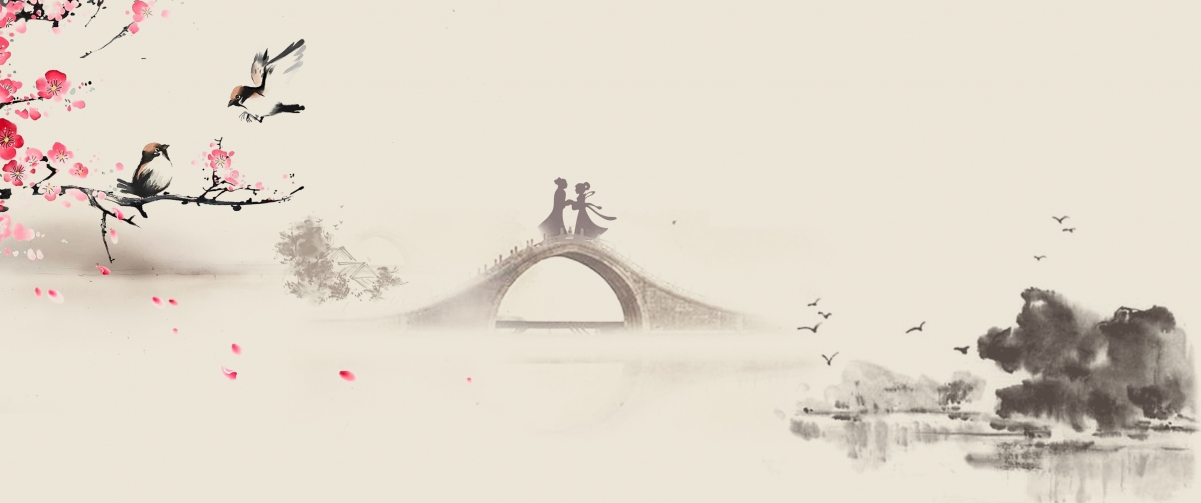 七夕情人节，牛郎织女鹊桥相会，4K高清壁纸3440x1440，唯美背景图下载