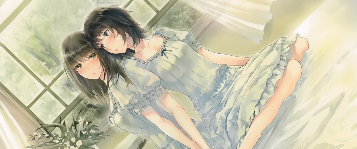 二次元姐妹动漫精选，4K超清3440x1440壁纸，一键下载高清美图
