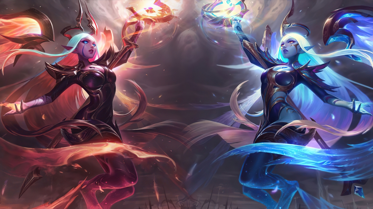 LOL英雄联盟，黑夜与黎明使者索拉卡绝美原画，4K超清壁纸，3840x2160分辨率免费下载